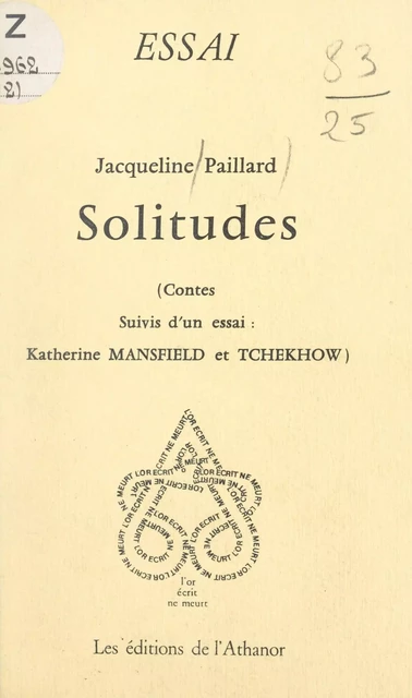 Solitudes - Jacqueline Paillard - FeniXX réédition numérique