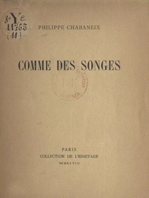 Comme des songes - Philippe Chabaneix - FeniXX réédition numérique