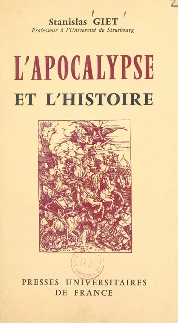 L'Apocalypse et l'histoire - Stanislas Giet - FeniXX réédition numérique