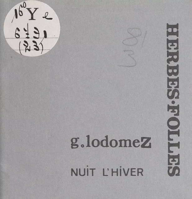 Nuit l'hiver - Gaëtan Lodomez - FeniXX réédition numérique