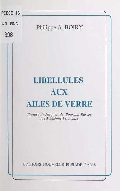 Libellules aux ailes de verre - Philippe Alexandre Boiry - FeniXX réédition numérique