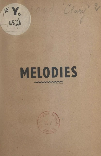 Mélodies - Reno Clary - FeniXX réédition numérique