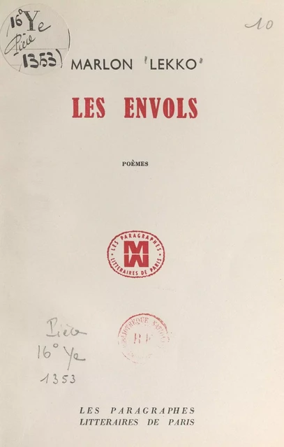 Les envols - Marlon Lekko - FeniXX réédition numérique