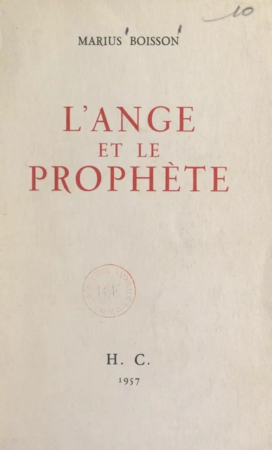 L'ange et le prophète - Marius Boisson - FeniXX réédition numérique