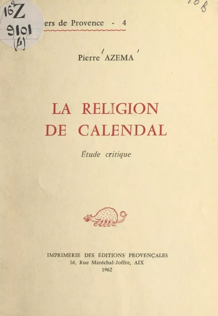 La religion de Calendal - Pierre Azéma - FeniXX réédition numérique