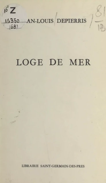 Loge de mer - Jean-Louis Depierris - FeniXX réédition numérique