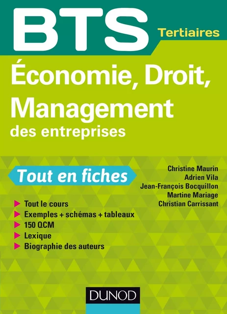 Economie, Droit, Management des entreprises - Christine Maurin, Adrien Vila, Jean-François Bocquillon, Martine Mariage, Christian Carrissant - Dunod