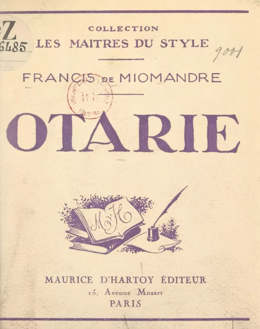 Otarie - Francis de Miomandre - FeniXX réédition numérique