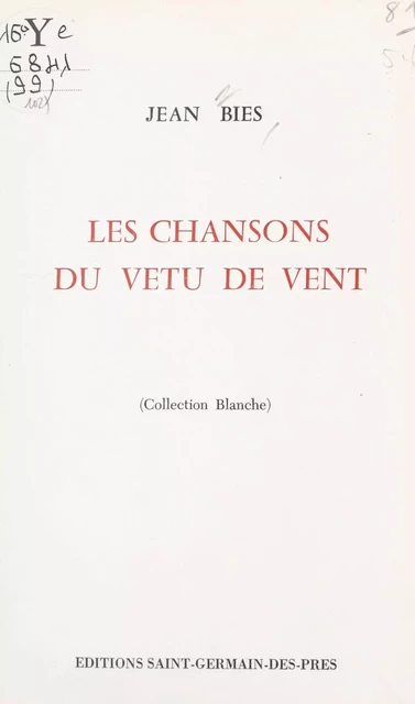 Les chansons du "vêtu de vent" - Jean Biès - FeniXX réédition numérique