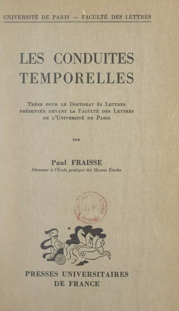 Les conduites temporelles - Paul Fraisse - FeniXX réédition numérique