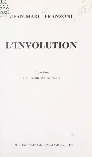 L'involution - Jean-Marc Franzoni - FeniXX réédition numérique