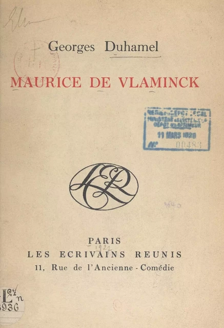 Maurice de Vlaminck - Georges Duhamel - FeniXX réédition numérique