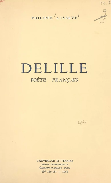 Delille - Philippe Auserve - FeniXX réédition numérique