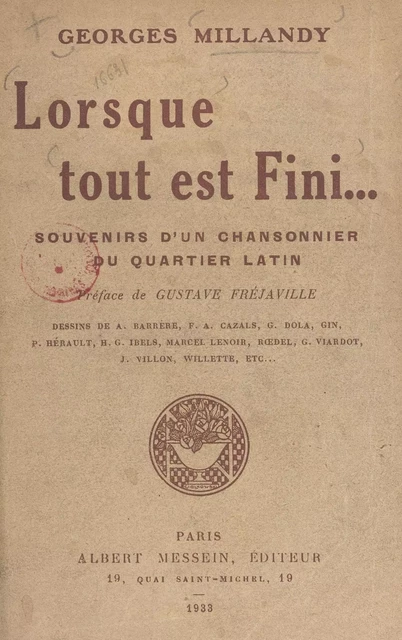 Lorsque tout est fini... - Georges Millandy - FeniXX réédition numérique