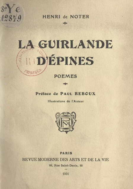 La guirlande d'épines - Henri de Noter - FeniXX réédition numérique