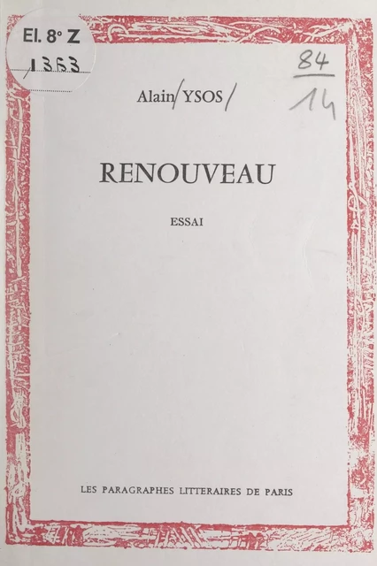 Renouveau - Alain Ysos - FeniXX réédition numérique