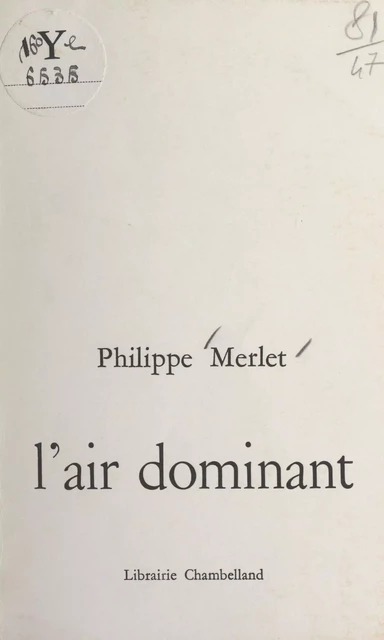 L'air dominant - Philippe Merlet - FeniXX réédition numérique