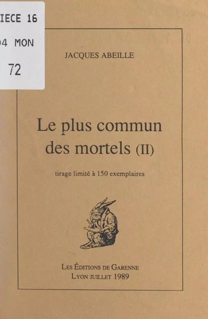 Le plus commun des mortels (2) - Jacques Abeille - FeniXX réédition numérique