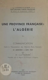 Une province française : l'Algérie