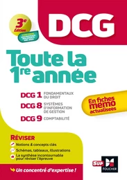 DCG - Toute la 1ère année du DCG 1, 8, 9 en fiches - Révision 2024-2025