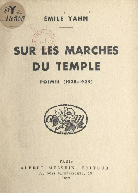 Sur les marches du temple - Émile Yahn - FeniXX réédition numérique