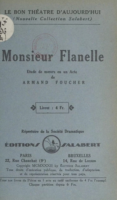 Monsieur Flanelle - Armand Foucher - FeniXX réédition numérique