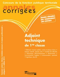 Adjoint technique de 1re classe 2014