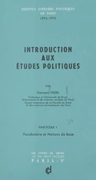 Introduction aux études politiques (1). Vocabulaire et notions de base, 1974-1975