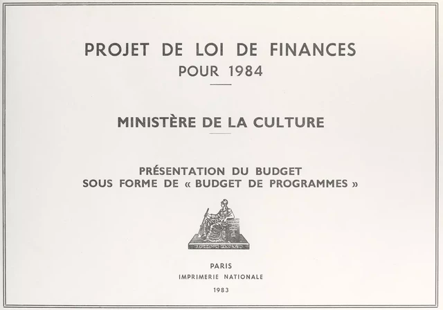 Projet de Loi de finances pour 1984 -  Conseil d'État - FeniXX réédition numérique