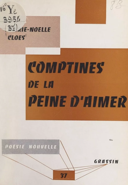 Comptines de la peine d'aimer - Marie-Noëlle Clöes - FeniXX réédition numérique