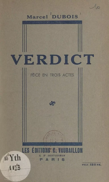 Verdict - Marcel Dubois - FeniXX réédition numérique