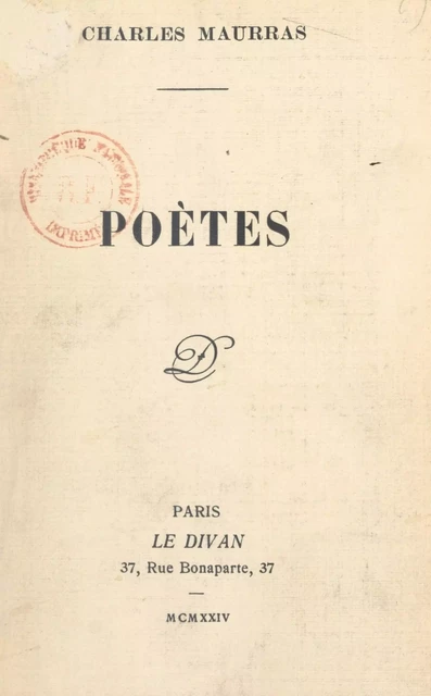 Poètes - Charles Maurras - FeniXX réédition numérique