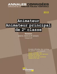 Animateur - Animateur principal 2e classe 2015. Concours