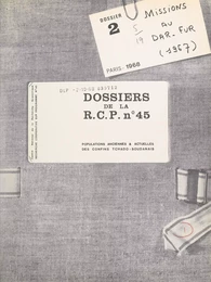 Populations anciennes et actuelles des confins tchado-soudanais : missions au Dar-Fur (1967)