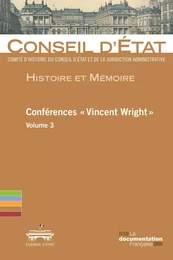 Conférences "Vincent Wright" - Volume 3