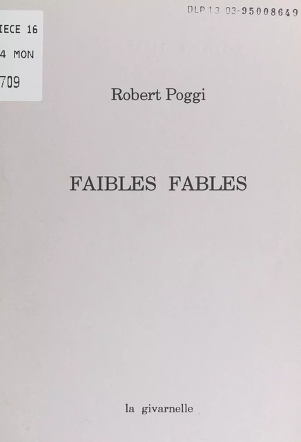 Faibles fables - Robert Poggi - FeniXX réédition numérique