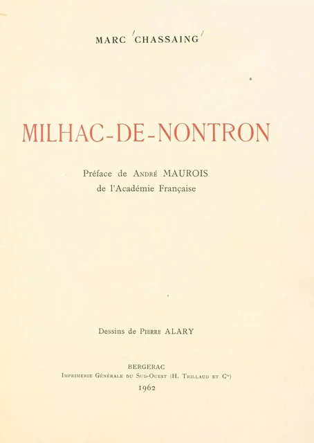 Milhac-de-Nontron - Marc Chassaing - FeniXX réédition numérique