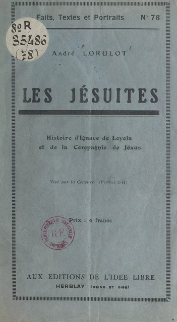 Les Jésuites - Louis Rasibus - FeniXX réédition numérique