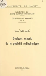 Quelques aspects de la publicité radiophonique