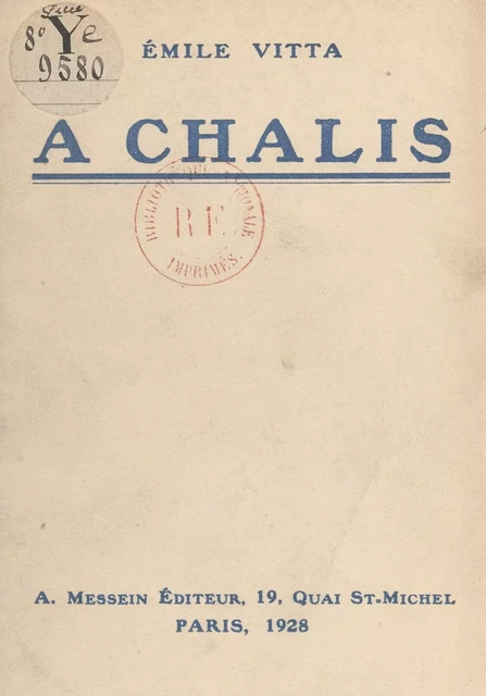 À Châlis - Émile Vitta - FeniXX réédition numérique