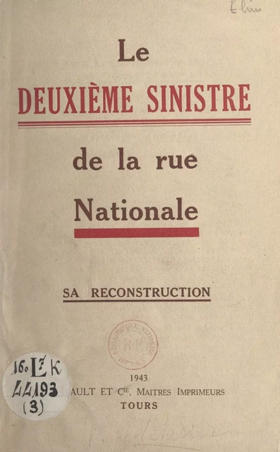 Le deuxième sinistre de la Rue Nationale - Paul Métadier - FeniXX réédition numérique