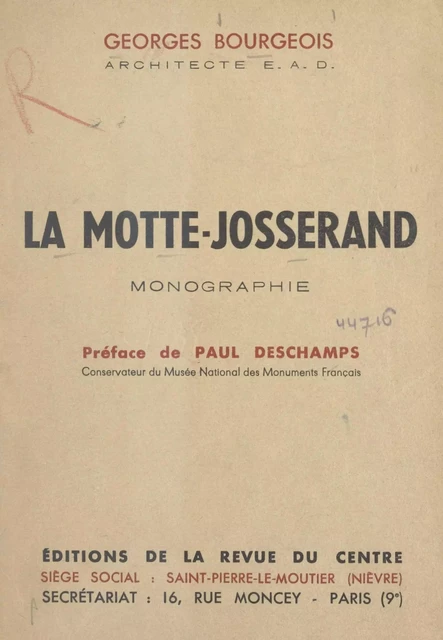 La Motte-Josserand - Georges Bourgeois - FeniXX réédition numérique