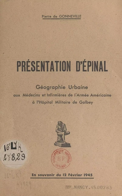 Présentation d'Épinal - Pierre de Gonneville - FeniXX réédition numérique