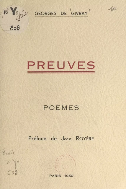 Preuves - Georges de Givray - FeniXX réédition numérique