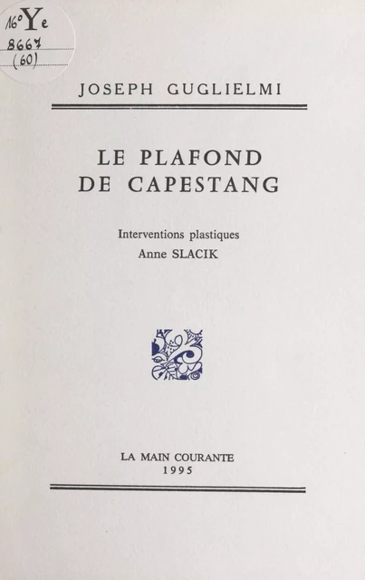 Le plafond de Capestang - Joseph Guglielmi - FeniXX réédition numérique