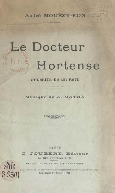 Le Docteur Hortense - André Mouézy-Éon - FeniXX réédition numérique