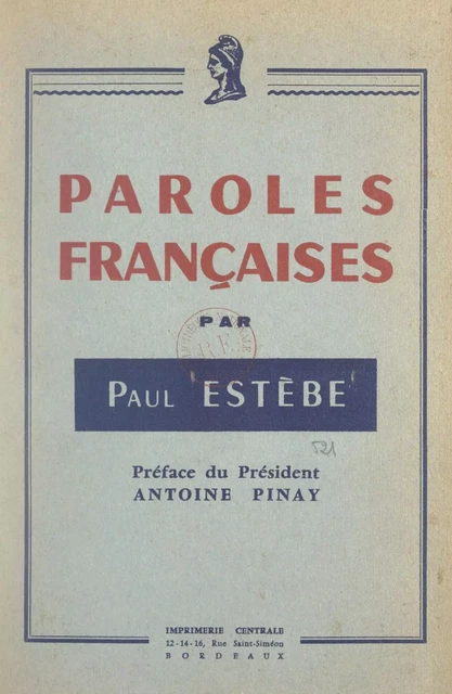 Paroles françaises - Paul Estèbe - FeniXX réédition numérique