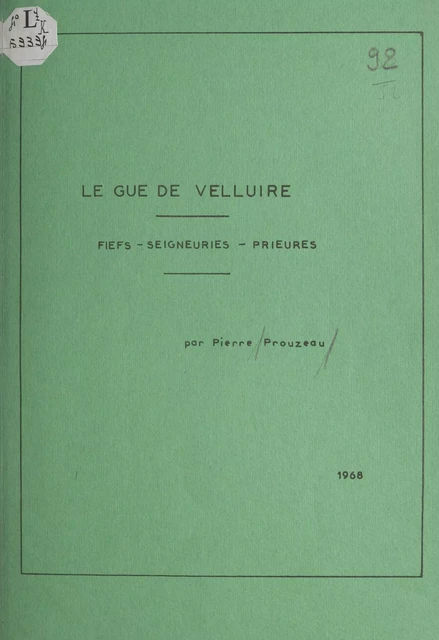 Le Gué de Velluire - Pierre Prouzeau - FeniXX réédition numérique