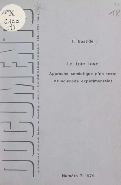 Le foie lavé - Françoise Bastide - FeniXX réédition numérique