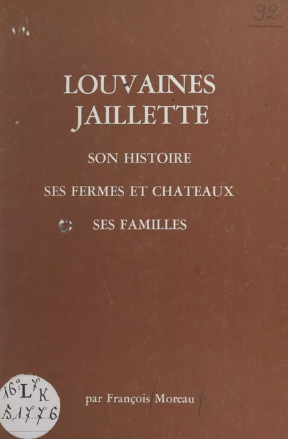 Louvaines Jaillette - François Moreau - FeniXX réédition numérique